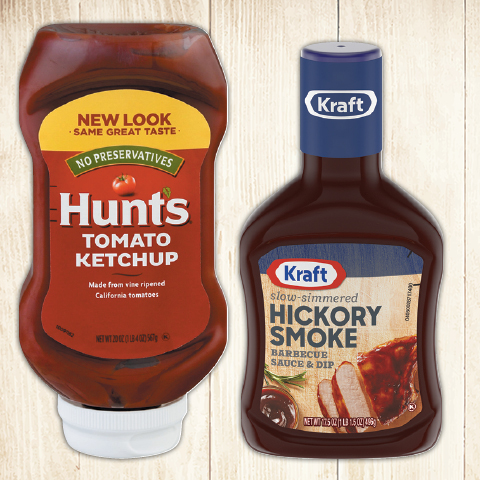 Hunt's 20 oz Squeeze Tomato Ketchup or Kraft 17.5-18 oz BBQ Sauce