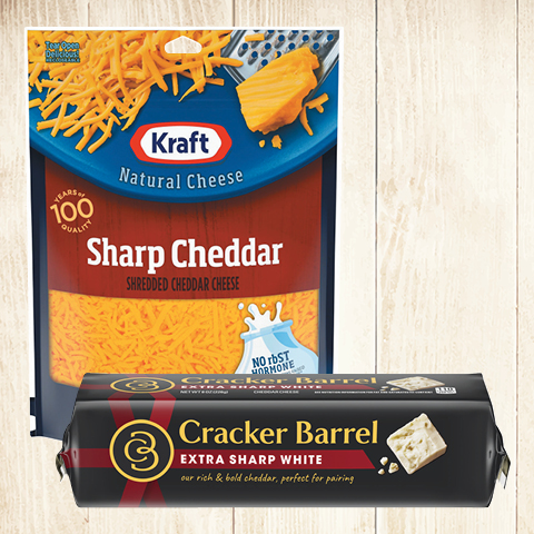 Kraft Shredded Cheese or Cracker Barrel Bar Cheese