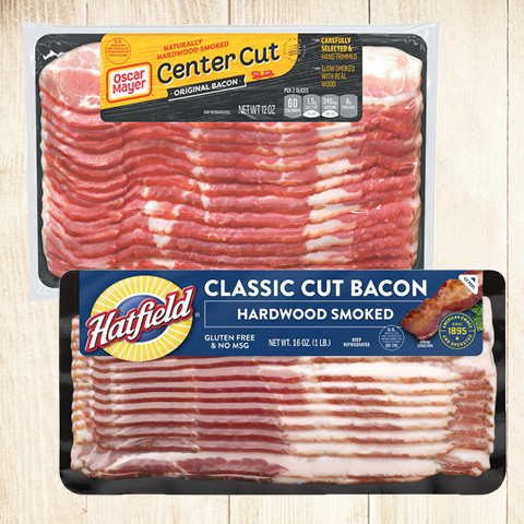 Oscar Mayer or Hatfield Bacon