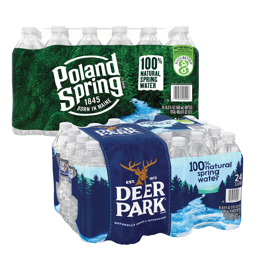 Poland Spring or Deer Park Spring Water