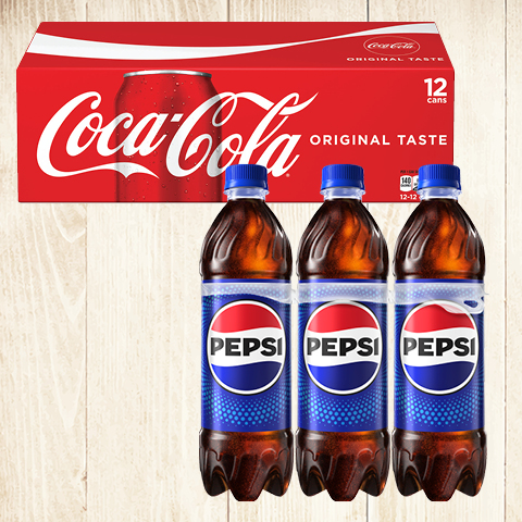Coca-Cola 12 Pack Cans or Pepsi 6 Pack Bottles