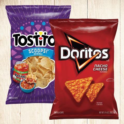 Frita Lay Doritos, Tostitos, Lay's Regular or Kettle Chips