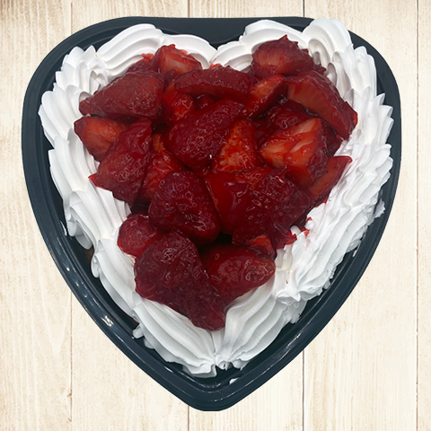 Strawberry Topped Heart Cake